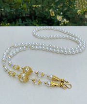 Style Gold Overgild Beading Graduated Sweater Bead Necklace