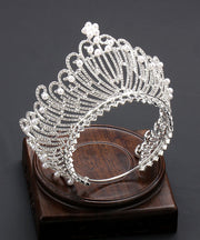 Style Gold Overgild Zircon Crystal Pearl Crown Kids Hairpin