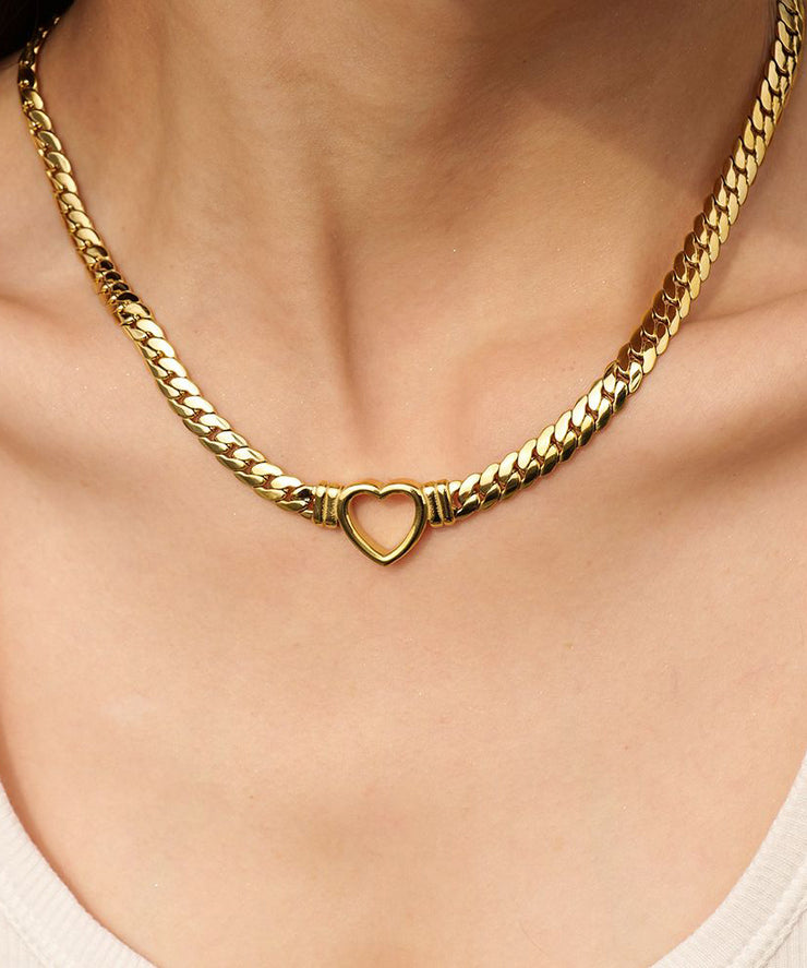 Style Gold Stainless Steel Love Lariat Necklace