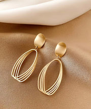 Style Gold Sterling Silver Overgild Oval Drop Earrings