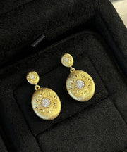 Style Gold Sterling Silver Overgild Zircon Drop Earrings