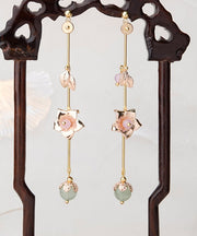 Style Gold Tassel Metal Floral Drop Earrings