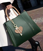 Style Green Versatile Large Capacity Leather Tote Handbag