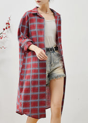 Style Mulberry Oversized Plaid Cotton Dress Fall