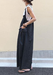 Style Navy Oversized Pockets Exra Large Hem Cotton Strap Dresses Spring