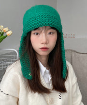 Style Versatile Green Warm Knit Boonie Hat