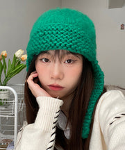 Style Versatile Green Warm Knit Boonie Hat