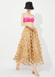 Style Yellow High Waist Exra Large Hem Tulle Skirt Summer