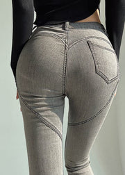 Styling Grey Tummy Control Denim Capri Riding Leggings