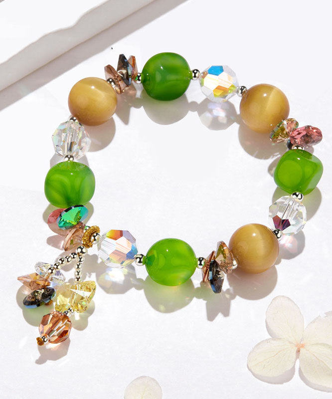 Stylish Avocado Green Crystal Agate Tiger&