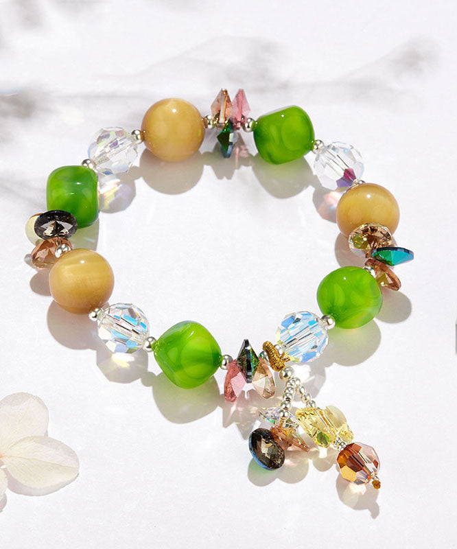 Stylish Avocado Green Crystal Agate Tiger&