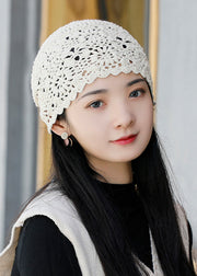 Stylish Beige Hollow Out Knit Bonnie Hat