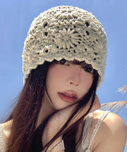 Stylish Beige Versatile Thin Hollow Out Bonnie Hat