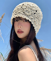 Stylish Beige Versatile Thin Hollow Out Bonnie Hat