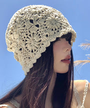 Stylish Beige Versatile Thin Hollow Out Bonnie Hat