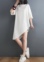 Stylish Black Oversized Asymmetrical Design Cotton Shirt Tops Summer