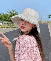 Stylish Black Solid Color Lace Floppy Sun Hat