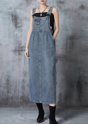 Stylish Blue Grey Oversized Denim Long Dress Summer