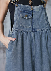 Stylish Blue Grey Oversized Denim Long Dress Summer