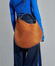 Stylish Brown Asymmetrical Large Capacity Suede Messenger Bag