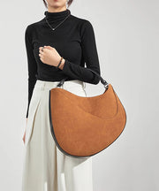 Stylish Brown Asymmetrical Large Capacity Suede Messenger Bag