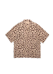 Stylish Coffee Leopard Peter Pan Collar Men Hawaiian Shirts Summer