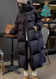 Stylish Coffee Zip Up Pockets Duck Down Puffer Hooded Coat Winter