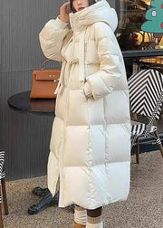 Stylish Coffee Zip Up Pockets Duck Down Puffer Hooded Coat Winter