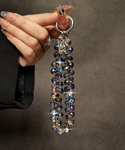 Stylish Dark Purple Crystal Beading Water Drop Phone Chains