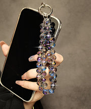 Stylish Dark Purple Crystal Beading Water Drop Phone Chains
