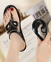 Stylish Flat Bottomed Transparent Crystal Flip Flops