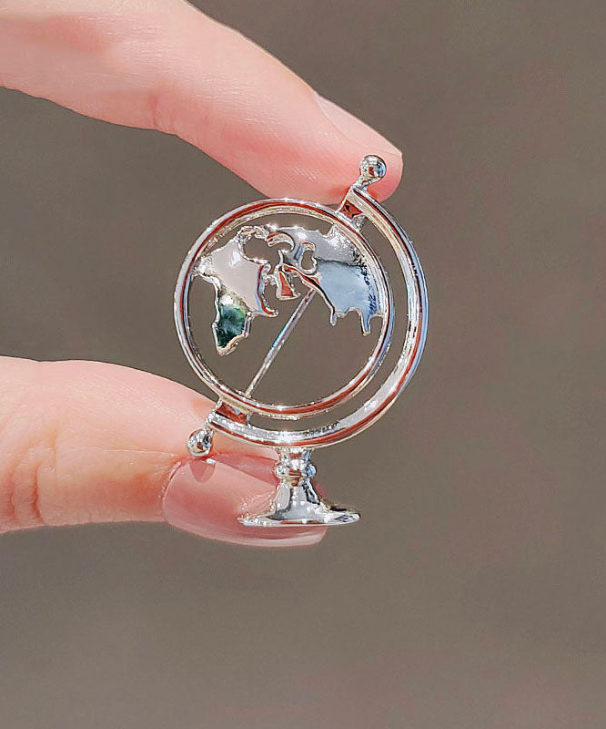 Stylish Gold Alloy Hollow Out Terrestrial Globe Brooches