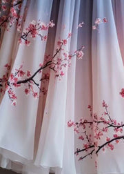 Stylish Gradient Color Print Wrinkled Chiffon Skirts Summer