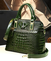 Stylish Green Crocodile Pattern Versatile Women Handbags