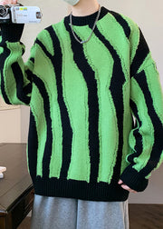 Stylish Green O Neck Original Design Knit Men Sweaters Winter