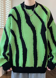 Stylish Green O Neck Original Design Knit Men Sweaters Winter