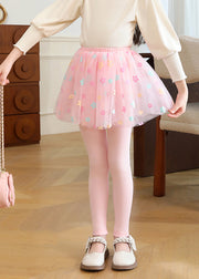 Stylish Grey Tulle Patchwork Fake Two Pieces Girls Tights