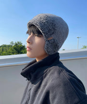 Stylish Grey Versatile Men Knit Bonnie Hat