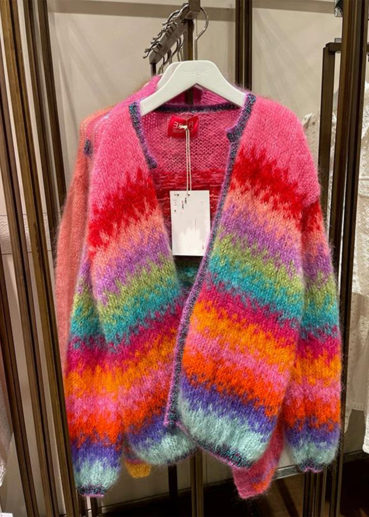 Stylish Multicolor V Neck Cozy Knit Cardigans Spring