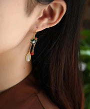 Stylish Multicour Tassel Gold Plated Drop Earrings