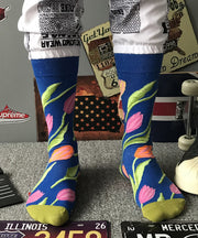 Stylish Novelty Jacquard Cotton Mid Calf Socks