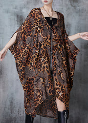 Stylish Oversized Leopard Print Chiffon Cardigan Summer