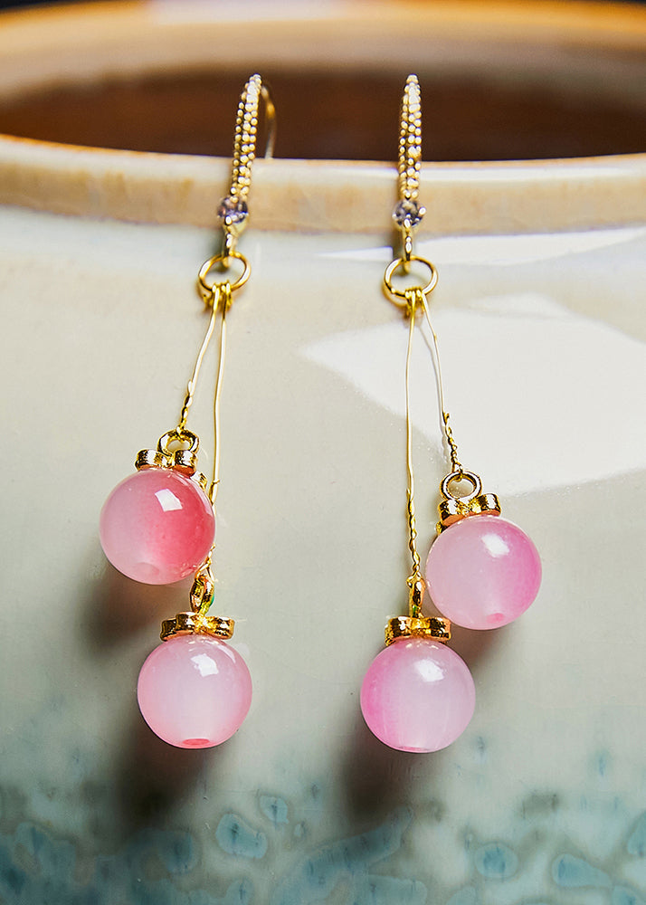 Stylish Pink Gradient Acrylic Drop Earrings