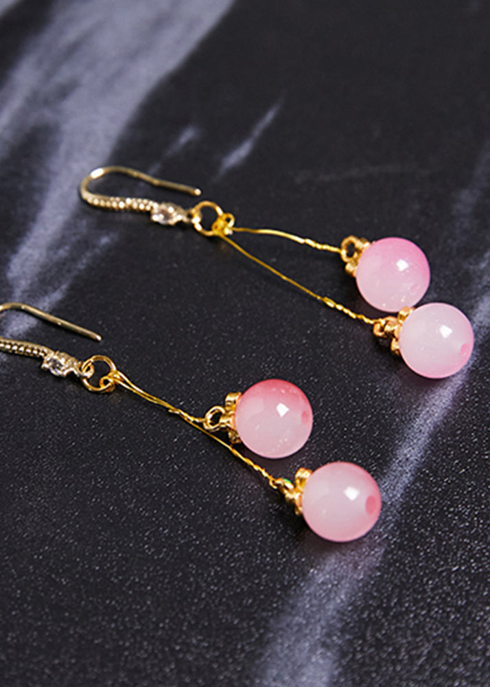 Stylish Pink Gradient Acrylic Drop Earrings