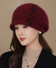 Stylish Purple Cozy Warm Cotton Knit Beret Hat