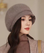 Stylish Purple Cozy Warm Cotton Knit Beret Hat