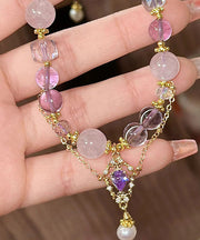 Stylish Purple Crystal Beading Charm Bracelet