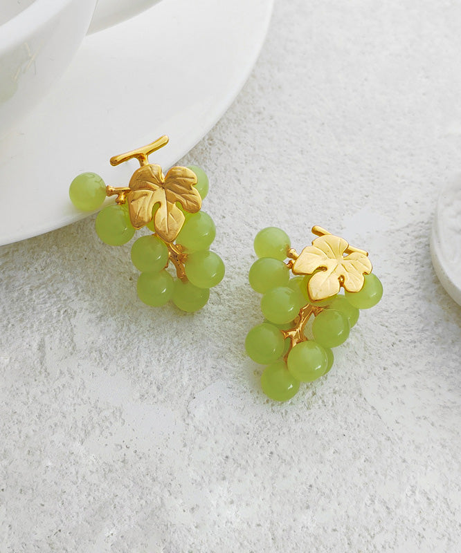 Stylish Purple Grape Copper Resin Stud Earrings