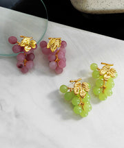 Stylish Purple Grape Copper Resin Stud Earrings