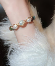 Stylish Rainbow Copper Pearl Agate Bangle